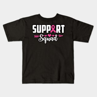 Breast Cancer Warrior Support Squad Breast Cancer Awareness Women Kids T-Shirt